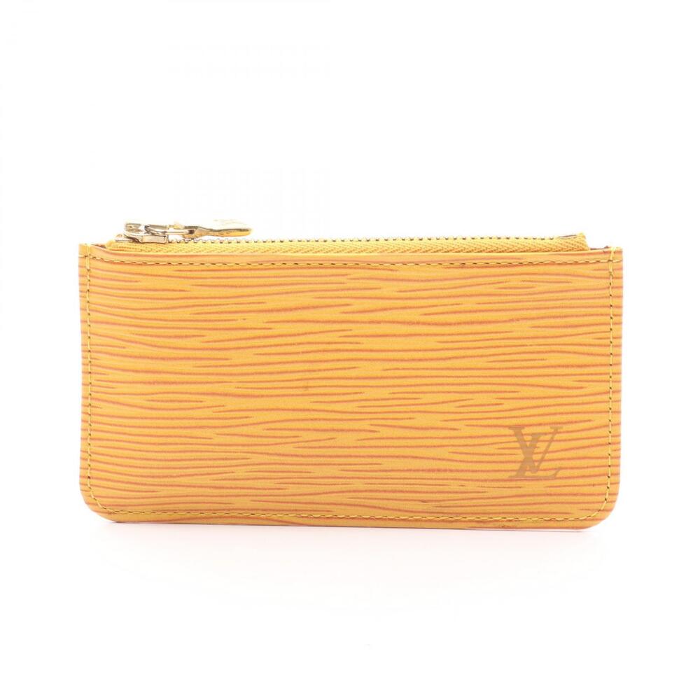 Louis Vuitton Pochette Coin Wallet Leather Epi Pouch Yellow